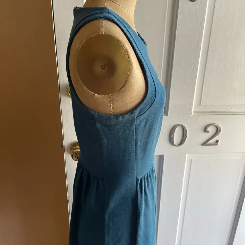 FINAL SALE! MADEWELL | keynote ponte sleeveless turquoise dress XS